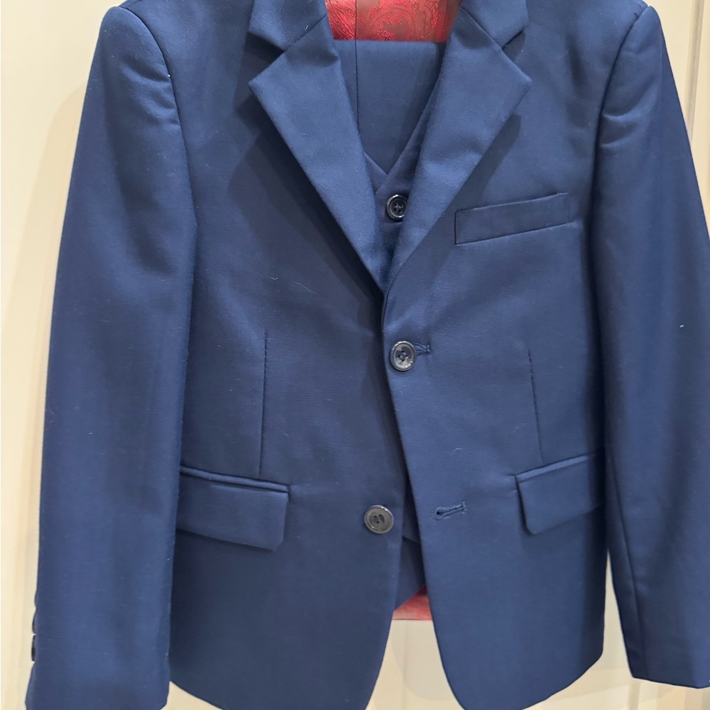 Traditional boy’s blue three piece suit